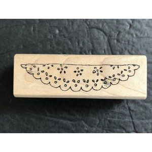 Peddlers Pack Stampworks Rubber Stamp Lace Border Flower Floral Wood Mount